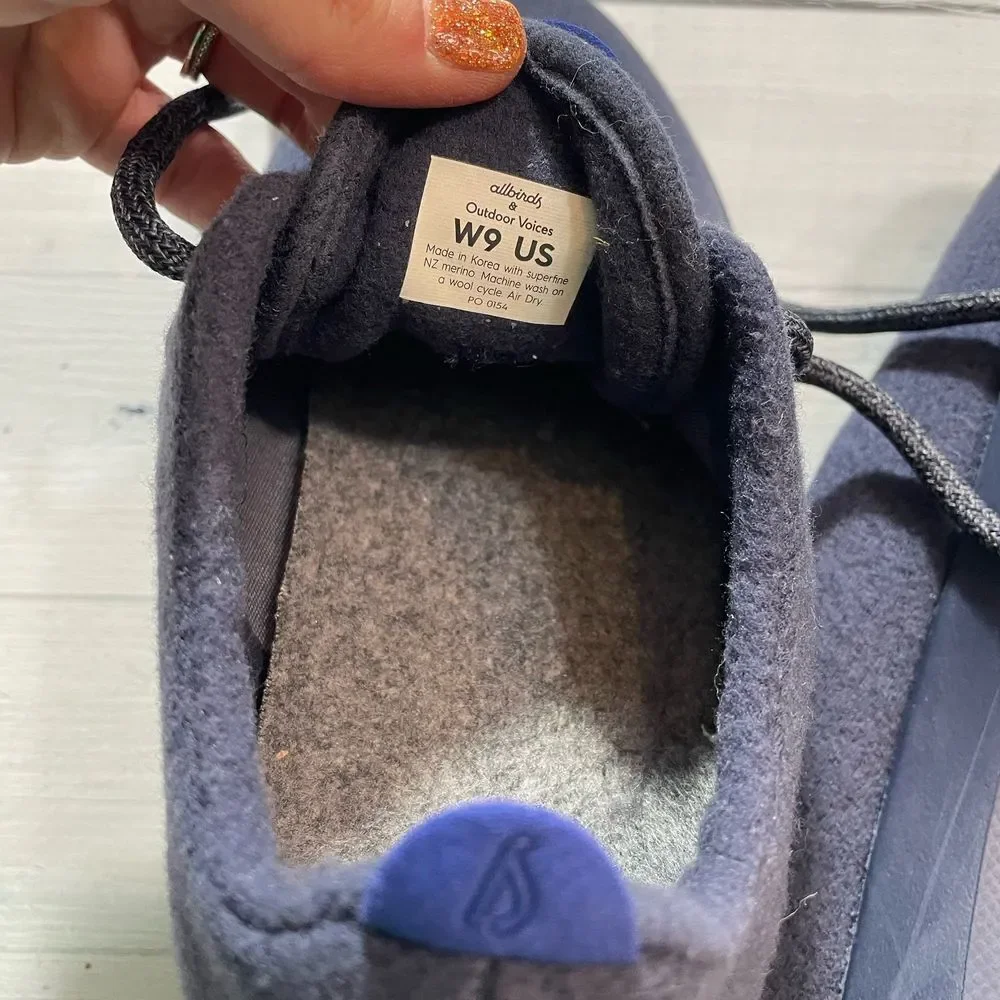 Allbirds + Outdoor voices wool runners navy blue womens 9‎